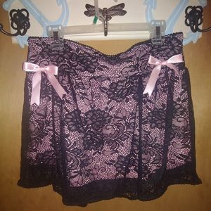 Sugar Thrillz Grace in Lace Bow Trim Mini Skirt Size XL